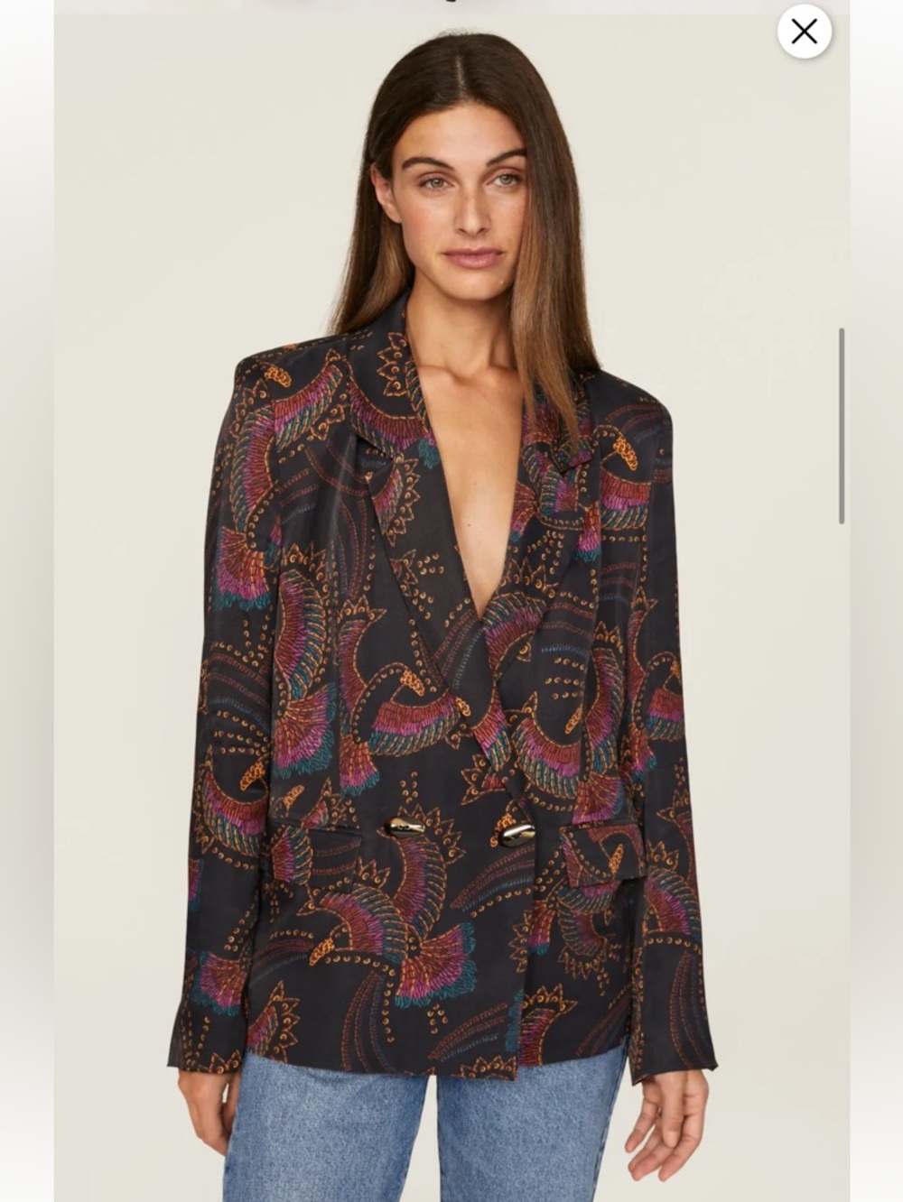Farm Rio Printed Blazer XL NWT Colorful Paisley Statement Jacket